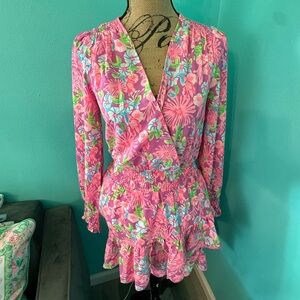 NWT Lilly Pulitzer Cristiana Stretch Amethyst Mom’s the Word Floral Mini Dress
